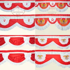 Bendera Merah Putih Backdrop 5 meter gelombang