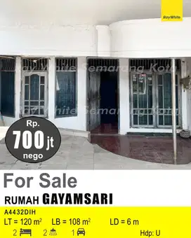 DIJUAL RUMAH DI GAYAMSARI A4432