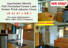 Apartemen Murah Full Furnished 2BR 42m² Green Lake Sunter Priok