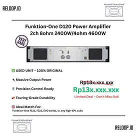 Funktion-One D120 Power Amplifier 2ch 8ohm 2400W/4ohm 4600W