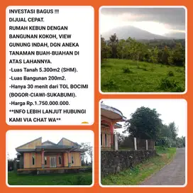 Villa kebun buah view indah produktif 30 mnt dr Tol Parungkuda -Skbm 1