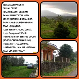Villa kebun buah produktif view indah 31 menit dr tol Parungkuda -Skbm