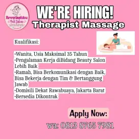 Lowongan Beautician , Therapist & Asisten Hair Stylist