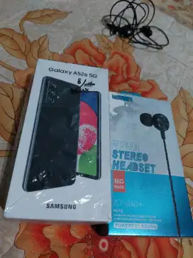 HP samsung A 52 S.5G.fulset black normal.memory 256 ram.12