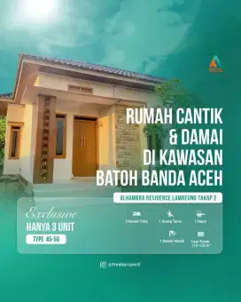 Dijual Rumah Tropis Minimalis, Kawasan Batoh Lampenurut