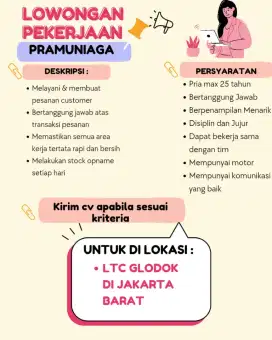 LOWONGAN KERJA DI LTC GLODOK
