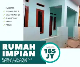 DIJUAL RUMAH 2 KAMAR SIAP HUNI AKSES STRATEGIS HANYA 165 JUTAAN