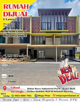 Dijual Murah Rumah 3 Lantai Hadap timur di The Icon Central