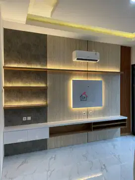 backdrop tv desain modern , interior custom