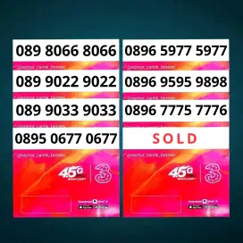 Nomor Cantik THREE 4G 5G TRI Nocan 3 Super