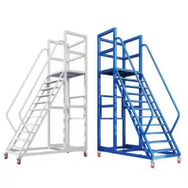 Tangga dorong gudang , rak gudang , mobile stairs