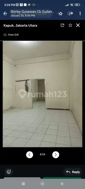 Dijual Ruko 4 Lt 4 x 15 m2 di Kapuk Raya HGB Hadap barat daya depan ja