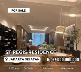 Dijual Apartemen St. Regis Residence uk 355m2 3BR Furnished at Jakarta