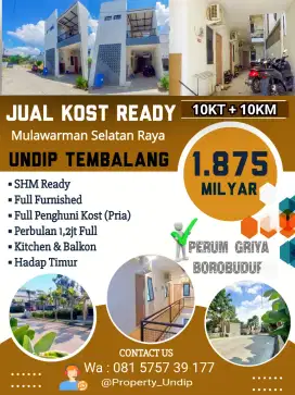 JUAL KOS READY 10KT 1,875MILYAR GRIYA BOROBUDUR MULAWARMAN TEMBALANG