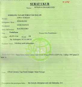 Tanah Murah COcok Untuk Investasi di Kalisegoro Gunungpati