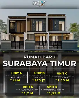 Rumah Baru dekat tengah kota, Strategis dan Murah di Surabaya