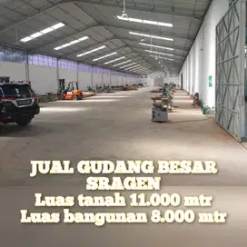 Dijual Gudang Besar Sragen 1.1 Ha Siap Pakai