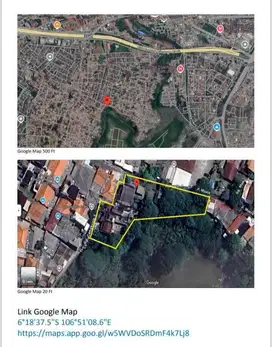 Di jual Rumah murah Tanah luas 1,800m2 komplek Rancho Indah, JakSel