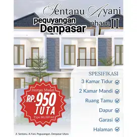 Jual rumah inden Sentanu Ayani Peguyangan denpasar utara bali
