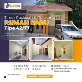 DI JUAL RUMAH BARU SIAP HUNI 200 METER KE JL POLOKARTO - SOLO