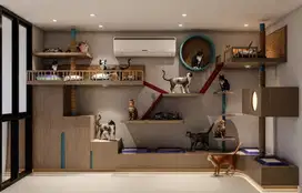 Rumah Kucing Cat House Kandang Kucing Custom Hotel Kucing Bermain
