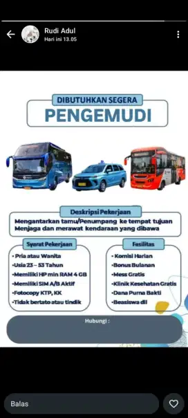 Lowongan driver
