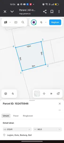 TANAH BONUS BANGUNAN DI LEGIAN KUTA