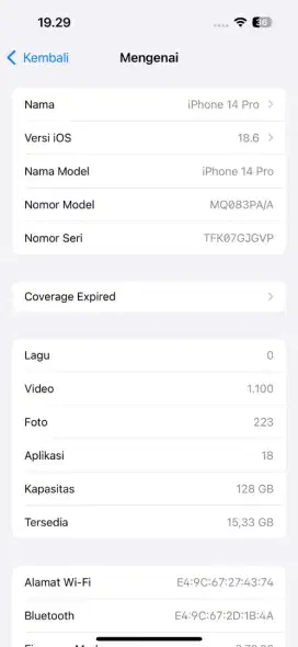 Iphone 14 pro 128gb MULUS