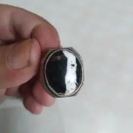Cincin Pirus White Buffalo emban perak ok
