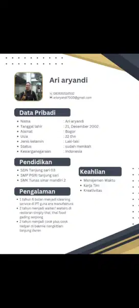 Info lowongan pekerjaanya