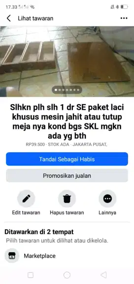 Slhkn plh slh 1 dr SE paket laci/tutup meja mesin jahit butterfly  nih