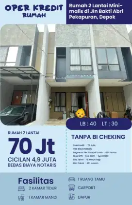 Over Rumah 2 Lantai di Depok