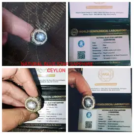 Natural Cincin Blue Star Sapphire Ceylon plus Memo