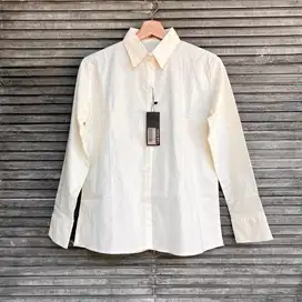 Kemeja Hem Katun Kuning Muda Wanita LOGO Jeans BNIB