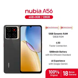 ZTE NUBIA A56 (RAM 4GB + ROM 128 GB) BARU, GARANSI RESMI, SEGEL (BNIB)
