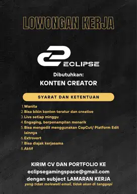 Dibutuhkan Konten Kreator