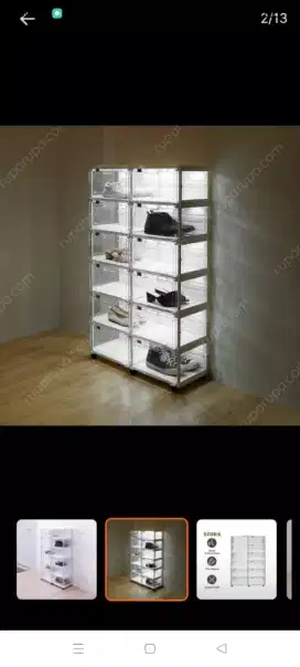 Stora kotak sepatu lipat led