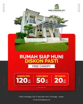 Rumah Baru Ready Promo 45 Merdeka depan tol dan dekat stasiun