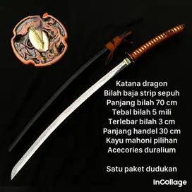 Katana Dragon sempurna anti karat