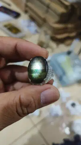 Natural black sapphire