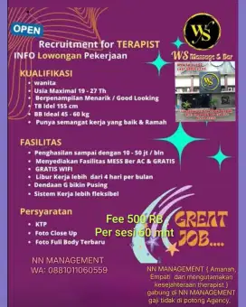 Lowongan Therapist Wanita