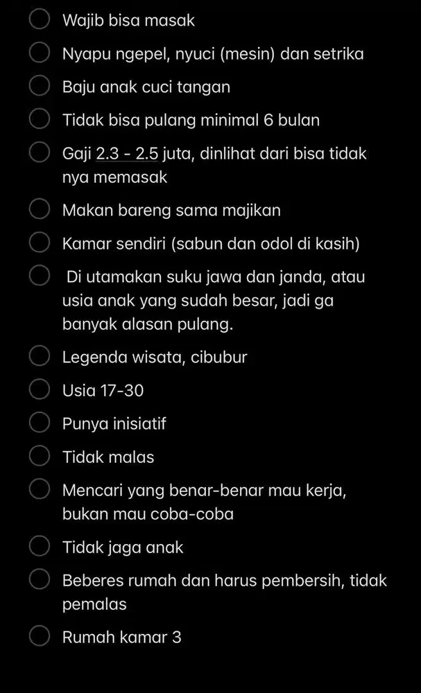 Art bisa masak dan di kontrak 6 bulan minimal