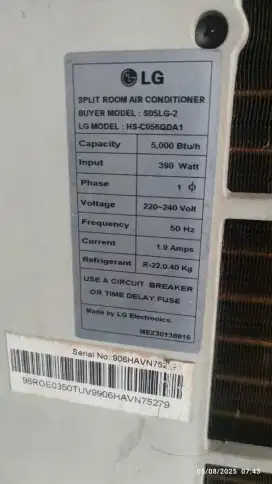 AC Split 1/2 PK Normal, dingin