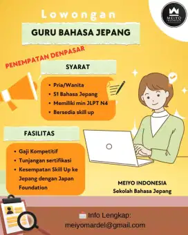 Dibutuhkan guru/sensei Bahasa Jrpang