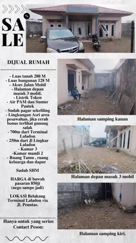 Rumah Mewah (Mepet Sawah) yang Asri di Bogor Jawa Barat