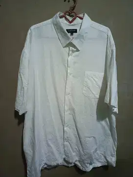 Kemeja Putih Lengan Pendek Big Size Ukuran XXXL Fit To XXL Tag LAFINO
