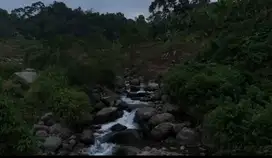 Tanah kavling di pinggir sungai view gunung  udara dingin di Bogor