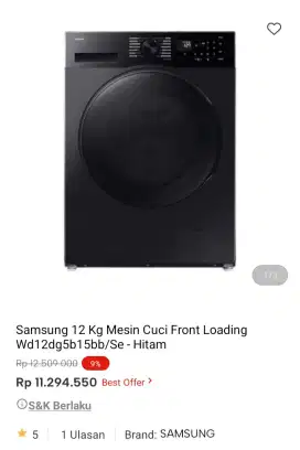 PROMO KREDIT SAMSUNG 12 KG MESIN CUCI TOP LOADING