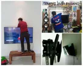 Pasang braket jika sudah ada bracket breket briket nya