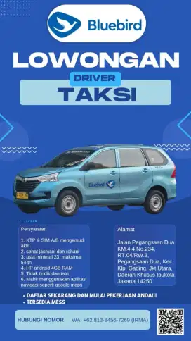 Lowongan Driver Pengemudi Taksi Online